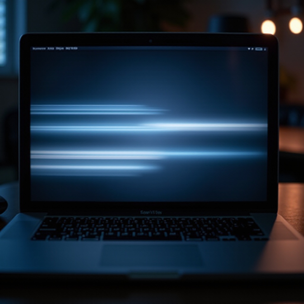 เส้นหน้าจอ MacBook กระพริบ